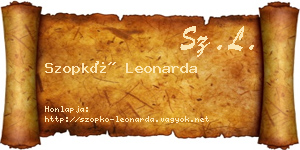 Szopkó Leonarda névjegykártya